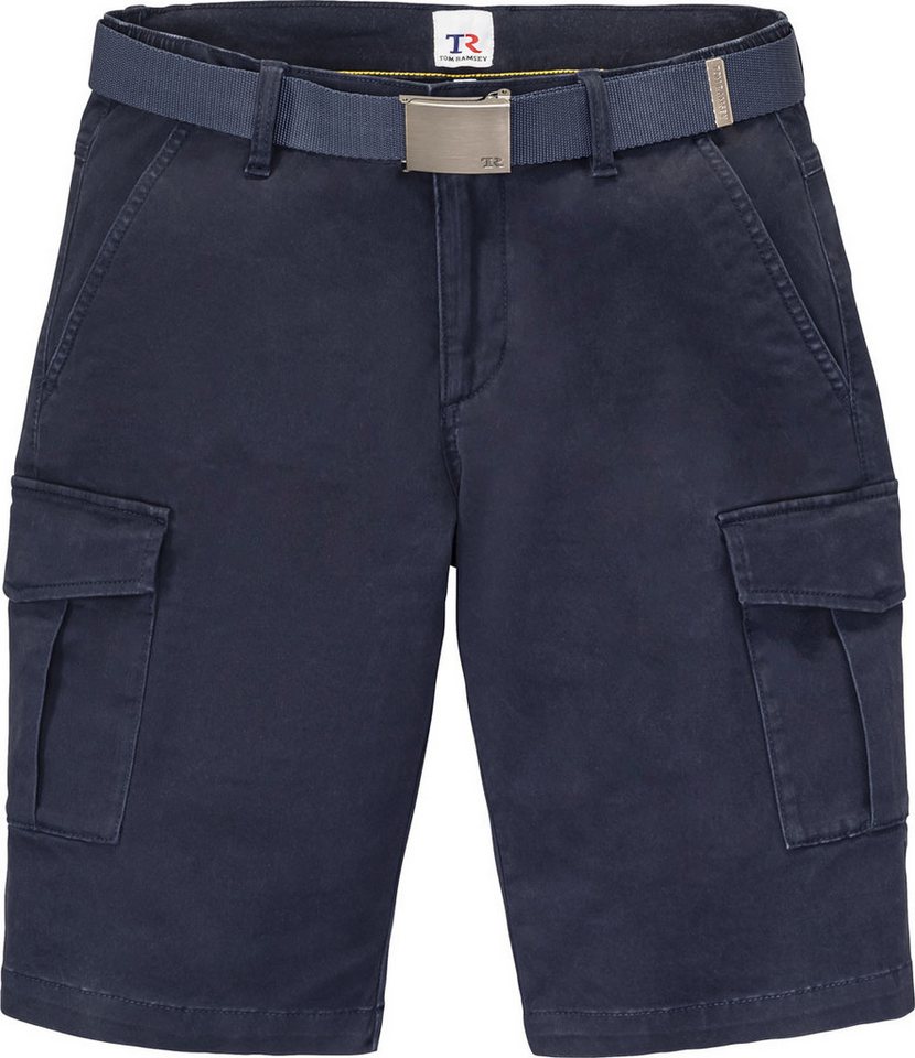 Tom Ramsey Cargobermudas aus robustem Baumwoll-Stretch-Gewebe und mit Gürtel – Bild 3 von 5