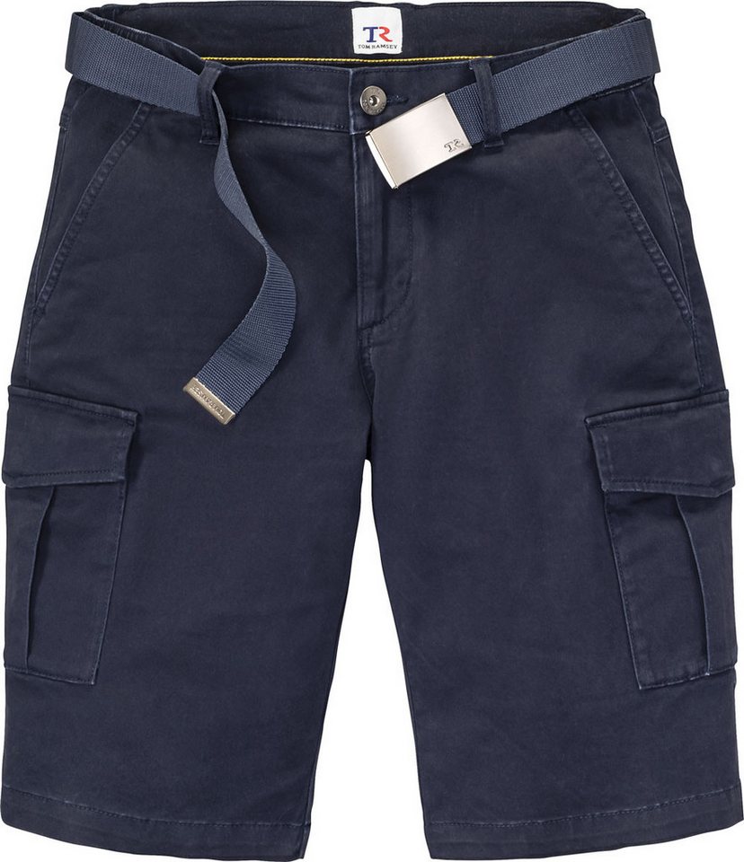 Tom Ramsey Cargobermudas aus robustem Baumwoll-Stretch-Gewebe und mit Gürtel – Bild 4 von 5