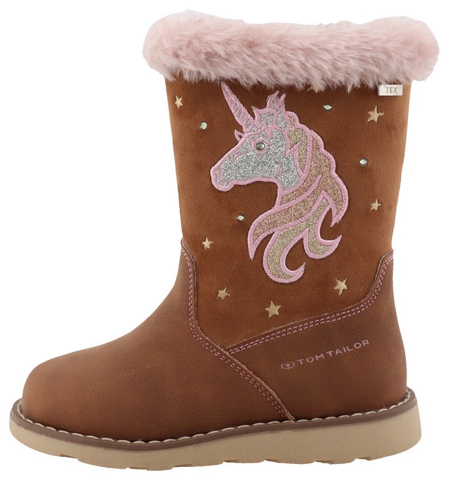 TOM TAILOR Blinkschuh Winterstiefel Langschafttstiefel, Kinderstiefel mit blinkendem Einhornmotiv – Bild 5 von 5
