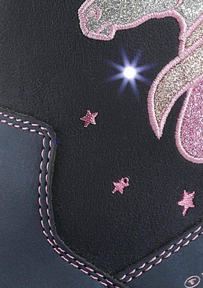 TOM TAILOR Blinkschuh Winterstiefel Langschafttstiefel, Kinderstiefel mit blinkendem Einhornmotiv – Bild 2 von 5