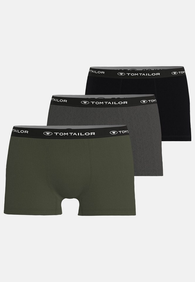 TOM TAILOR Boxershorts Buffer (3er Pack) weich, bequem, basic, eng, Logobund, Baumwollmix – Bild 5 von 5
