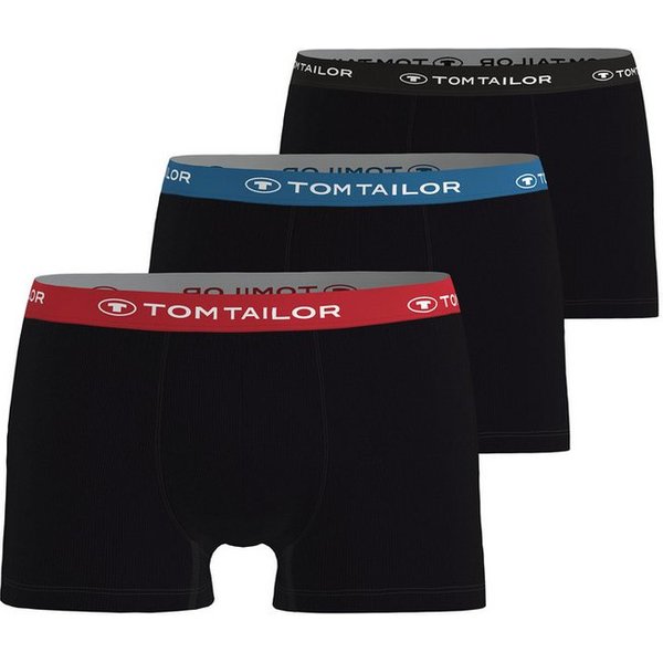 TOM TAILOR Boxershorts Buffer (3er Pack) weich, bequem, basic, eng, Logobund, Baumwollmix