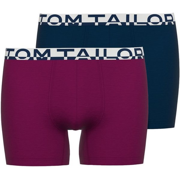 TOM TAILOR Boxershorts Kentucky (2er-Pack) bequem, eng, elastisch, Baumwollmix, Logobund