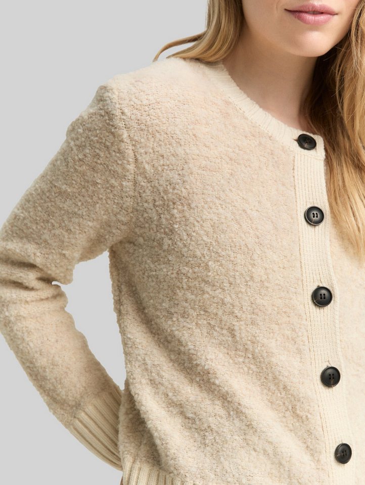 TOM TAILOR Cardigan Pullover & Strickjacken Bouclé Cardigan mit Wollanteil – Bild 4 von 5