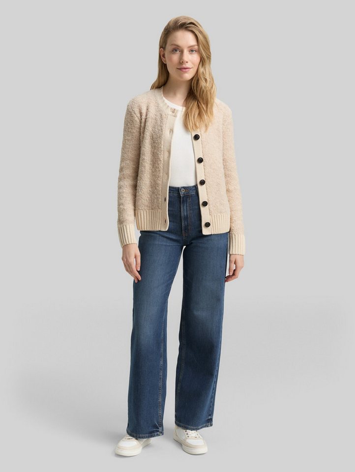 TOM TAILOR Cardigan Pullover & Strickjacken Bouclé Cardigan mit Wollanteil – Bild 5 von 5