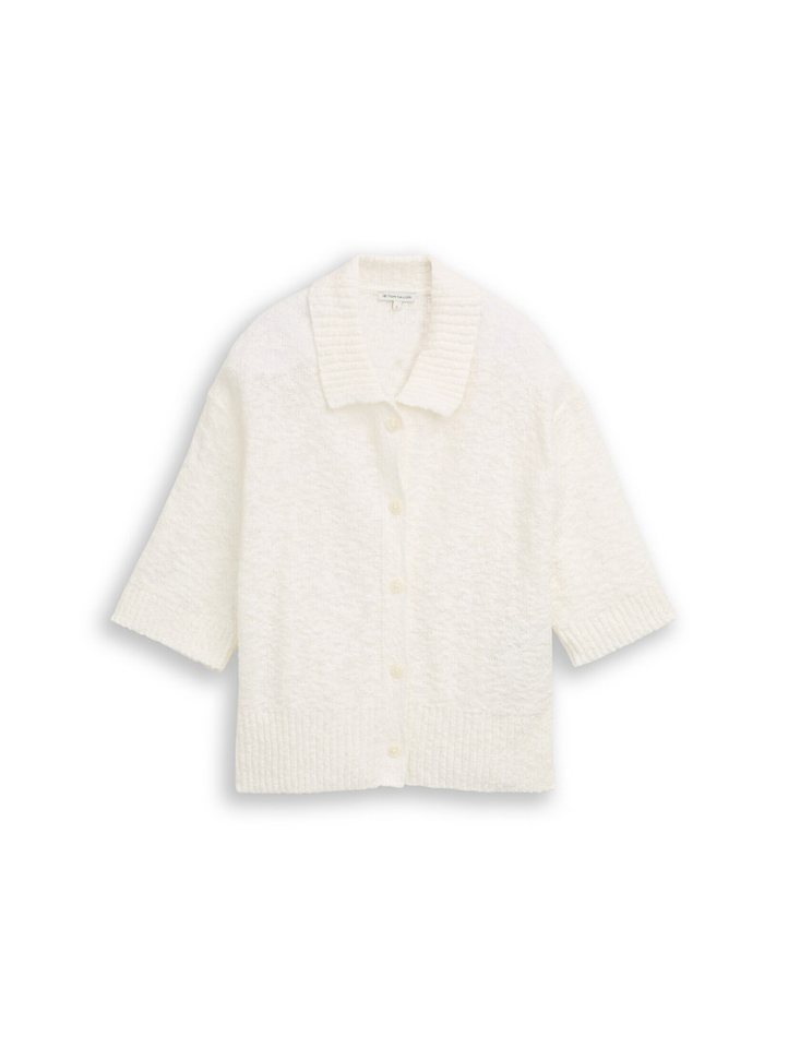 TOM TAILOR Cardigan Pullover & Strickjacken Loose Fit Bouclé Cardigan mit Kragen – Bild 2 von 5