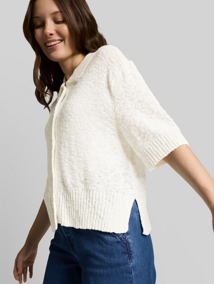 TOM TAILOR Cardigan Pullover & Strickjacken Loose Fit Bouclé Cardigan mit Kragen – Bild 4 von 5
