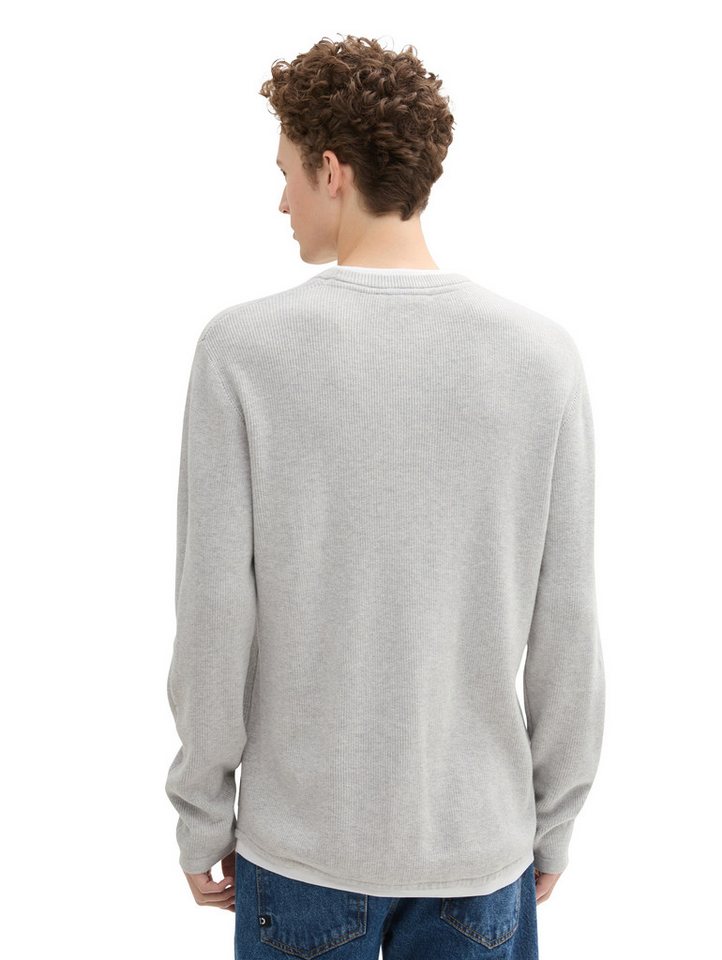 TOM TAILOR Denim 2-in-1-Pullover mit Struktur – Bild 2 von 5