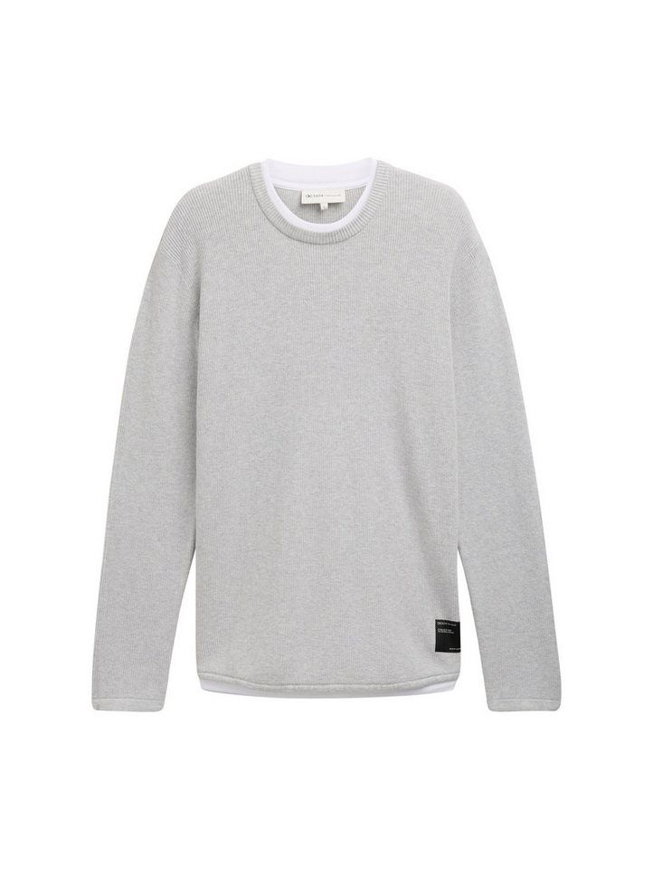 TOM TAILOR Denim 2-in-1-Pullover mit Struktur – Bild 5 von 5