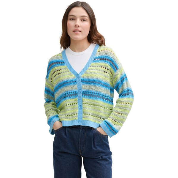 TOM TAILOR Denim Cardigan mit Streifen Muster