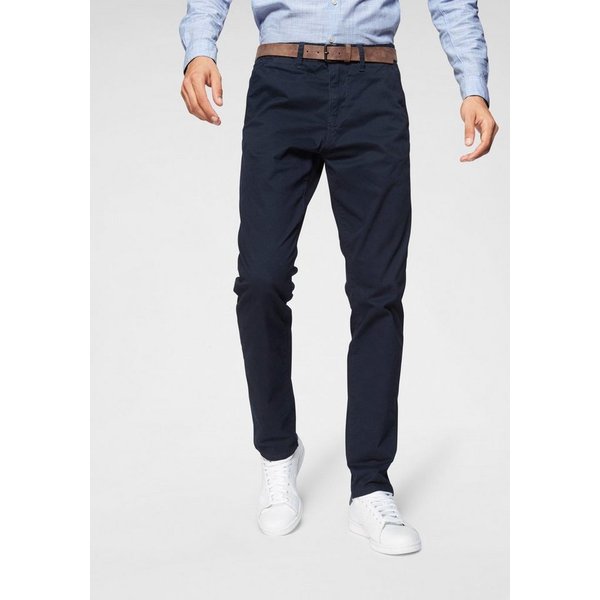 TOM TAILOR Denim Chinohose (mit Gürtel) leicht vorgewaschen