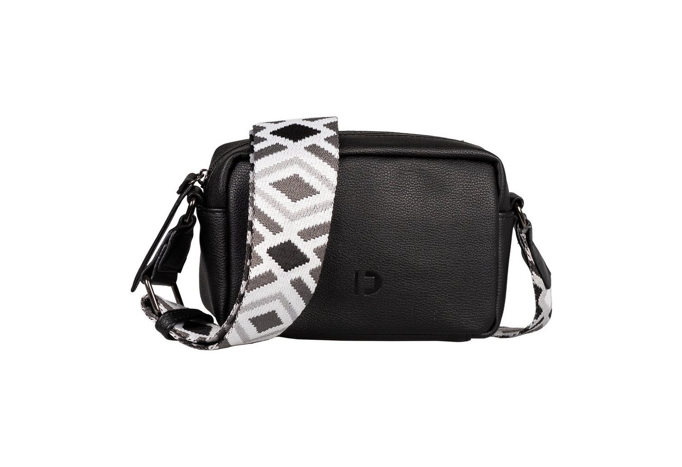 TOM TAILOR Denim Handtasche Mena, weiches Material und betont durch farbenfrohe Statement-Webgurte – Bild 3 von 4