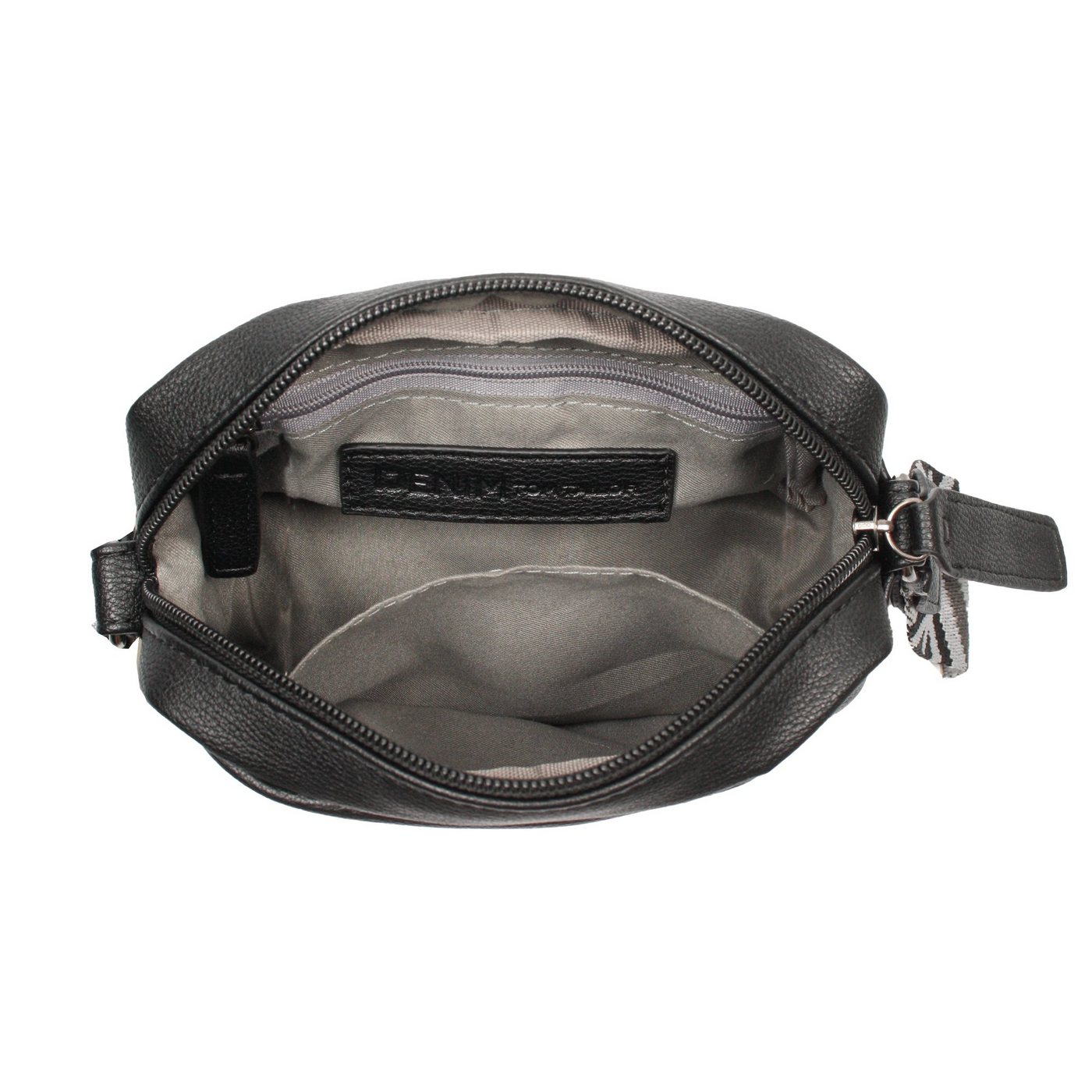 TOM TAILOR Denim Handtasche Mena, weiches Material und betont durch farbenfrohe Statement-Webgurte – Bild 4 von 4
