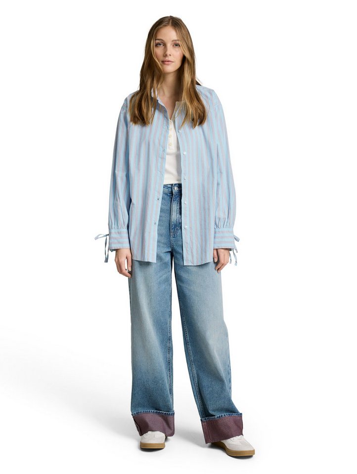 TOM TAILOR Denim Klassische Bluse mit Streifen Muster – Bild 4 von 5