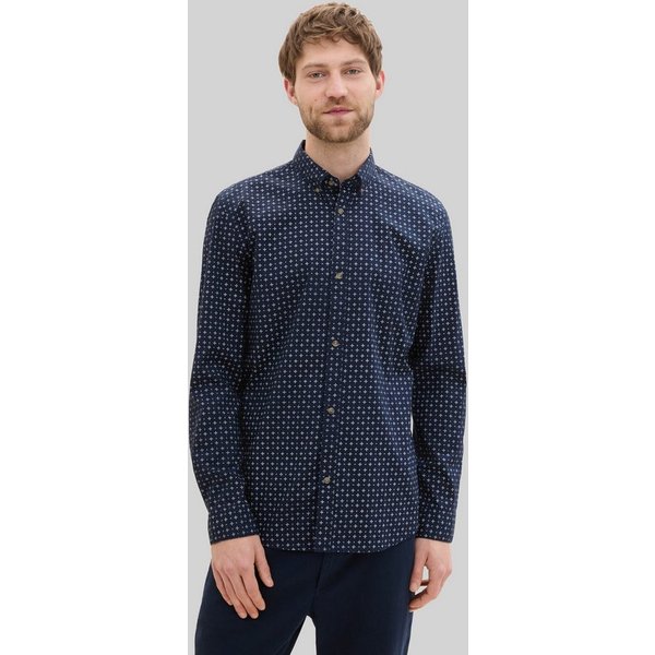 TOM TAILOR Denim Langarmhemd Blusen & Shirts Fitted Hemd mit Muster