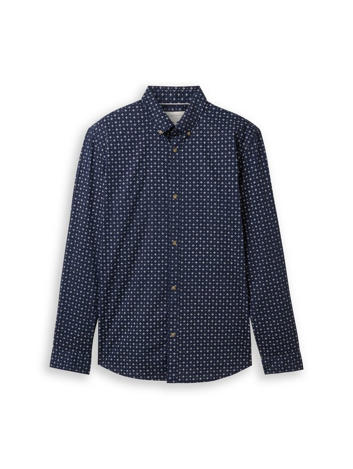 TOM TAILOR Denim Langarmhemd Blusen & Shirts Fitted Hemd mit Muster – Bild 2 von 5