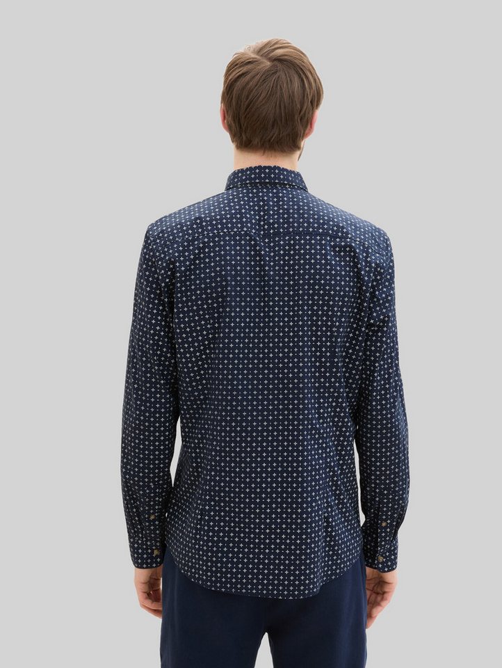 TOM TAILOR Denim Langarmhemd Blusen & Shirts Fitted Hemd mit Muster – Bild 3 von 5