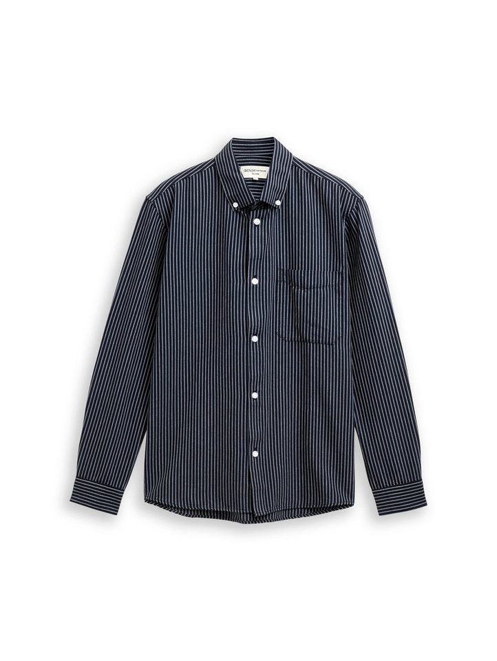 TOM TAILOR Denim Langarmhemd gestreift, mit Button-down-Kragen – Bild 5 von 5