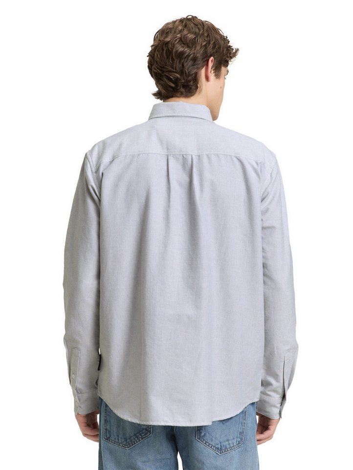 TOM TAILOR Denim Langarmhemd gestreift, mit Button-down-Kragen – Bild 2 von 5