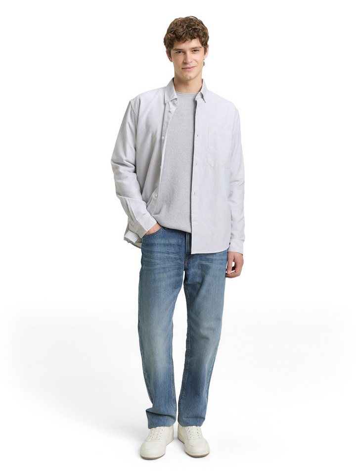TOM TAILOR Denim Langarmhemd gestreift, mit Button-down-Kragen – Bild 4 von 5