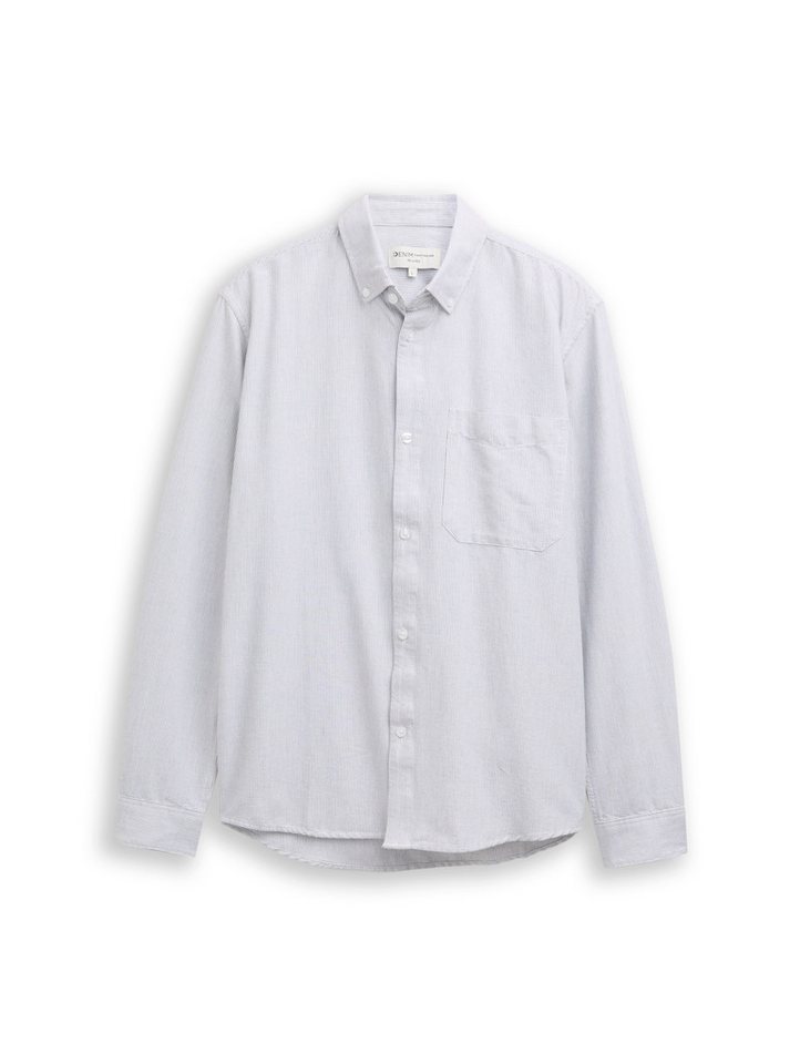TOM TAILOR Denim Langarmhemd gestreift, mit Button-down-Kragen – Bild 5 von 5