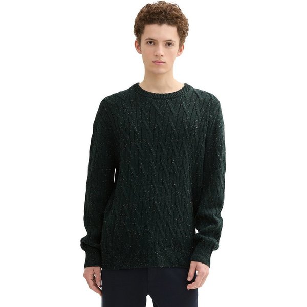 TOM TAILOR Denim Rundhalspullover mit grober Strickstruktur
