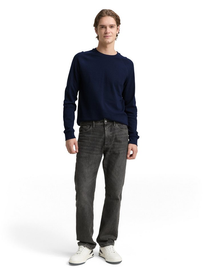 TOM TAILOR Denim Rundhalsshirt mit Logo Stickerei – Bild 4 von 5