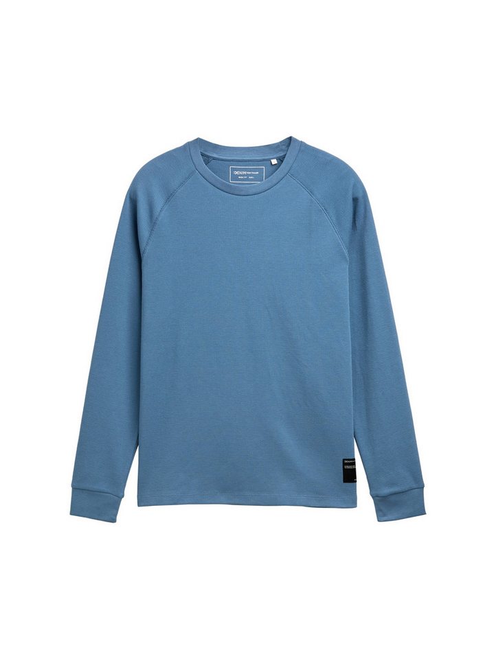 TOM TAILOR Denim Rundhalsshirt mit Logo Stickerei – Bild 5 von 5