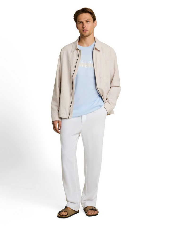 TOM TAILOR Denim Rundhalsshirt mit verschiedenen Logo Prints – Bild 4 von 5