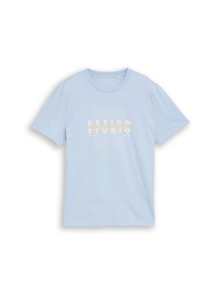 TOM TAILOR Denim Rundhalsshirt mit verschiedenen Logo Prints – Bild 5 von 5