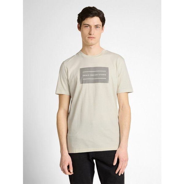 TOM TAILOR Denim Rundhalsshirt mit verschiedenen Logo Prints