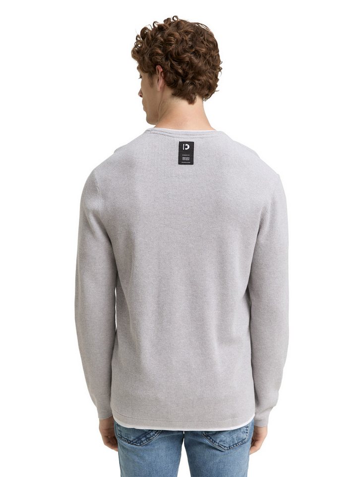 TOM TAILOR Denim Strickpullover mit 2-in-1 Ausschnitt – Bild 2 von 5