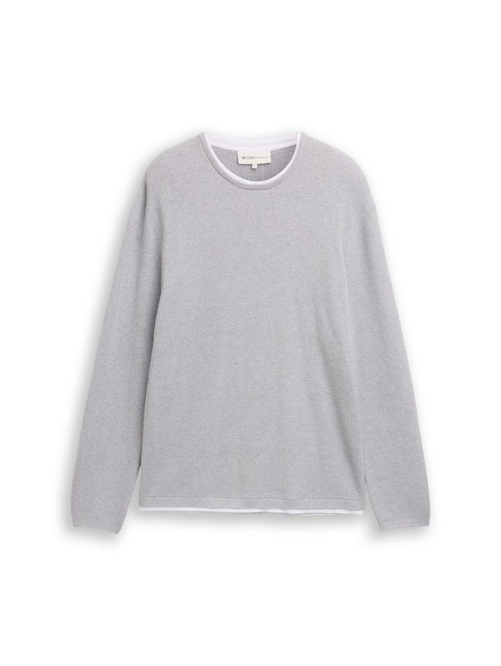 TOM TAILOR Denim Strickpullover mit 2-in-1 Ausschnitt – Bild 5 von 5