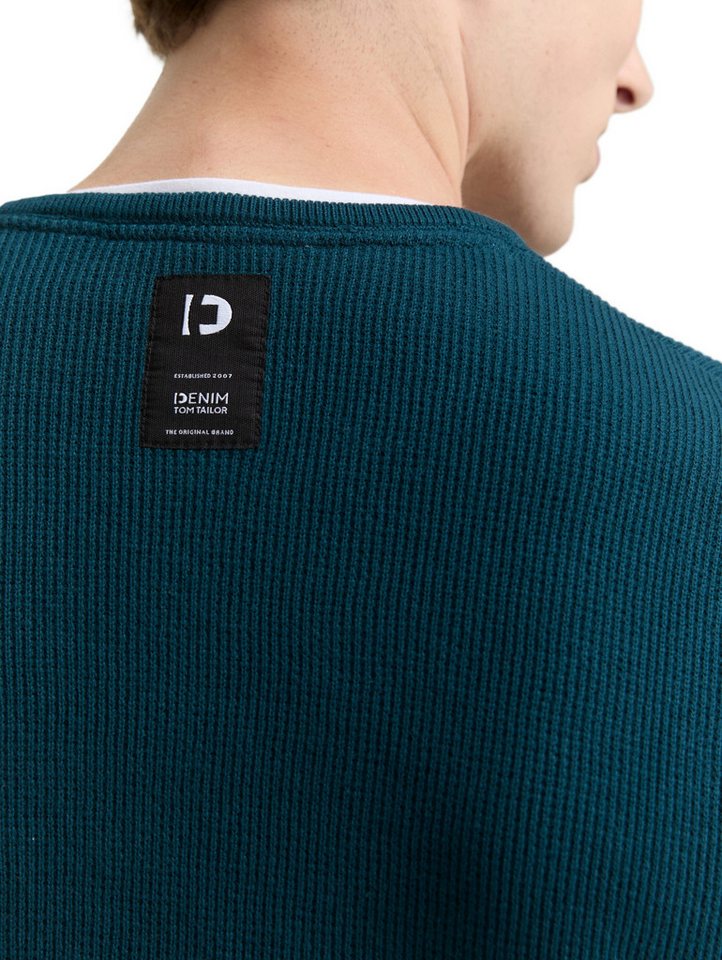 TOM TAILOR Denim Strickpullover mit 2-in-1 Ausschnitt – Bild 3 von 5