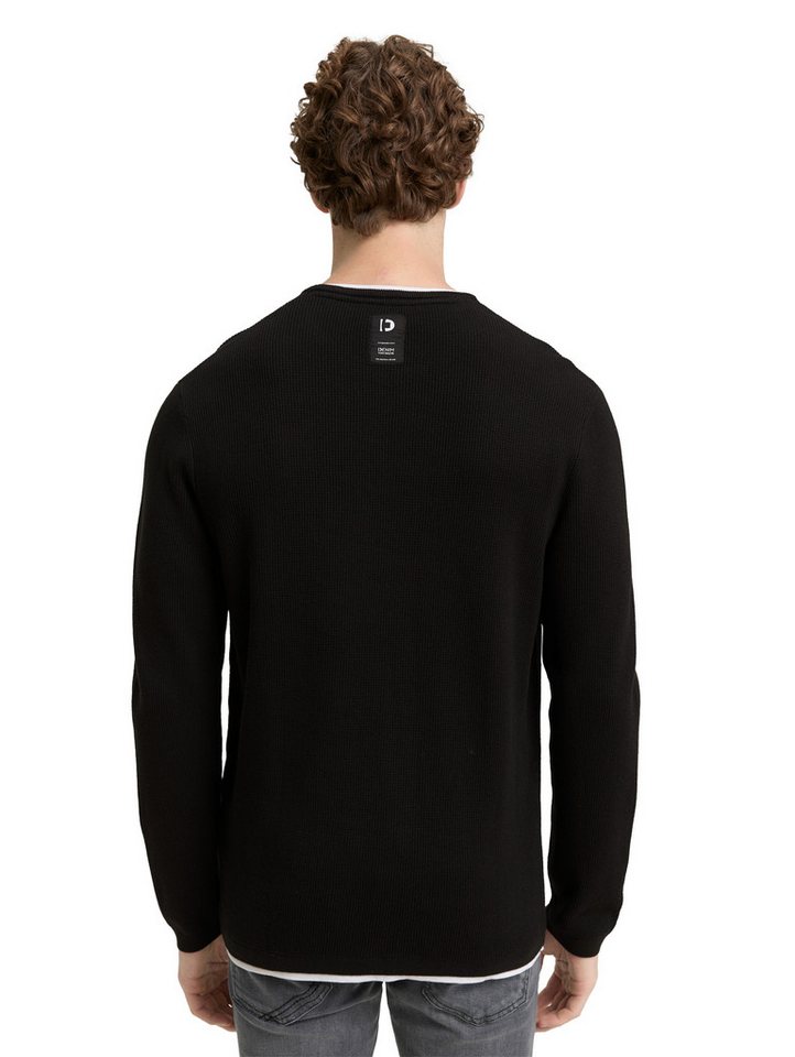 TOM TAILOR Denim Strickpullover mit 2-in-1 Ausschnitt – Bild 2 von 5