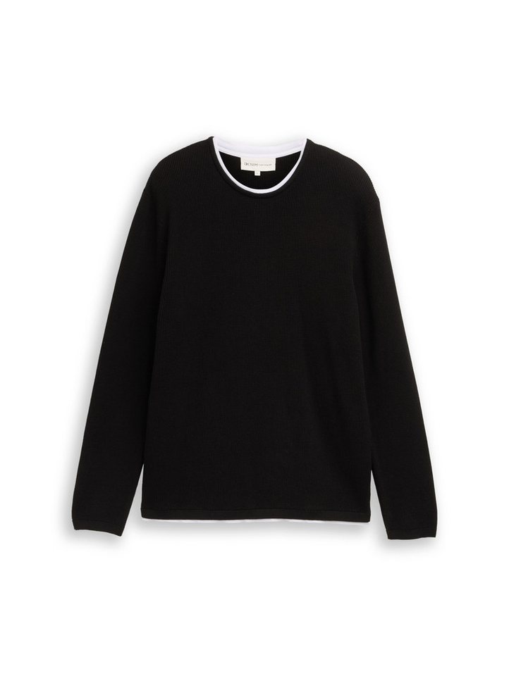 TOM TAILOR Denim Strickpullover mit 2-in-1 Ausschnitt – Bild 5 von 5