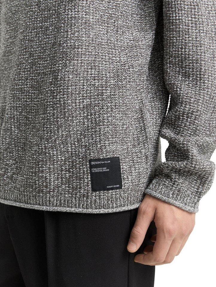 TOM TAILOR Denim Strickpullover mit Logo Stickerei – Bild 3 von 5