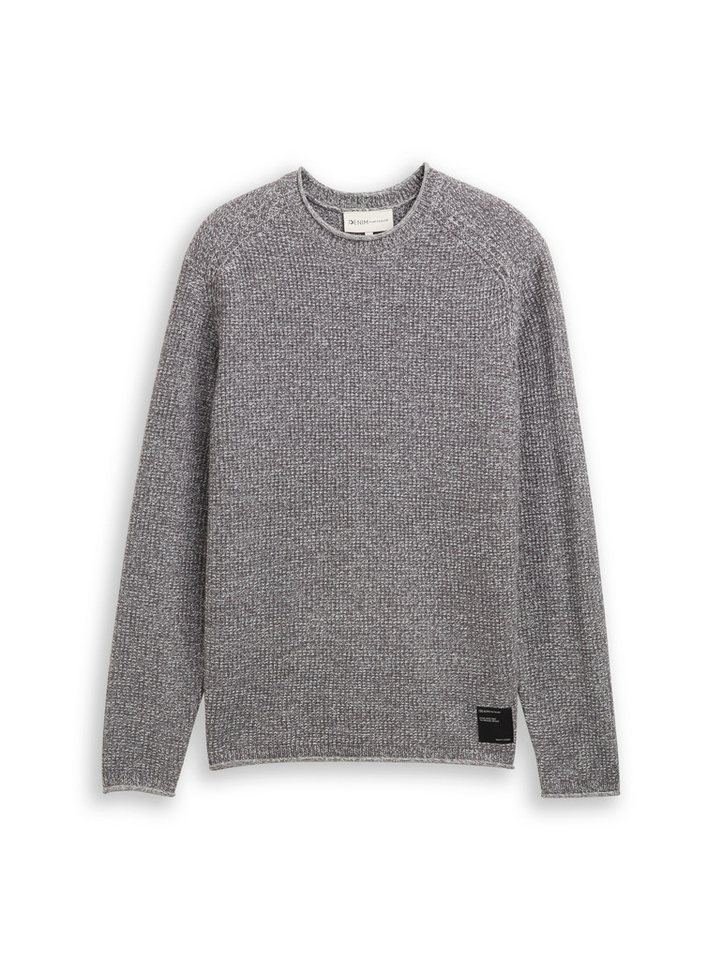 TOM TAILOR Denim Strickpullover mit Logo Stickerei – Bild 5 von 5