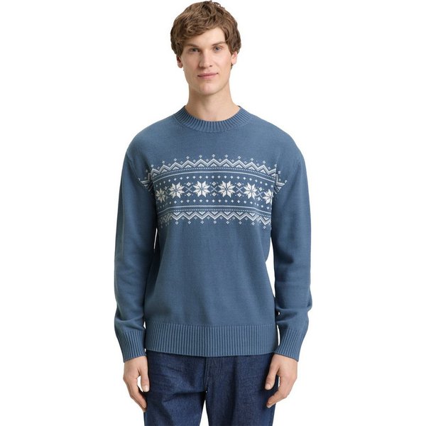 TOM TAILOR Denim Strickpullover mit Norweger-Muster