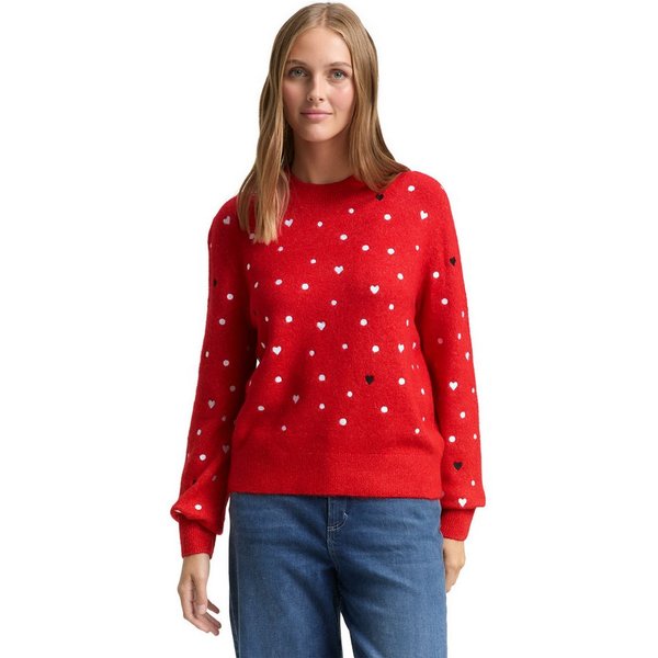 TOM TAILOR Denim Strickpullover mit Stickereien