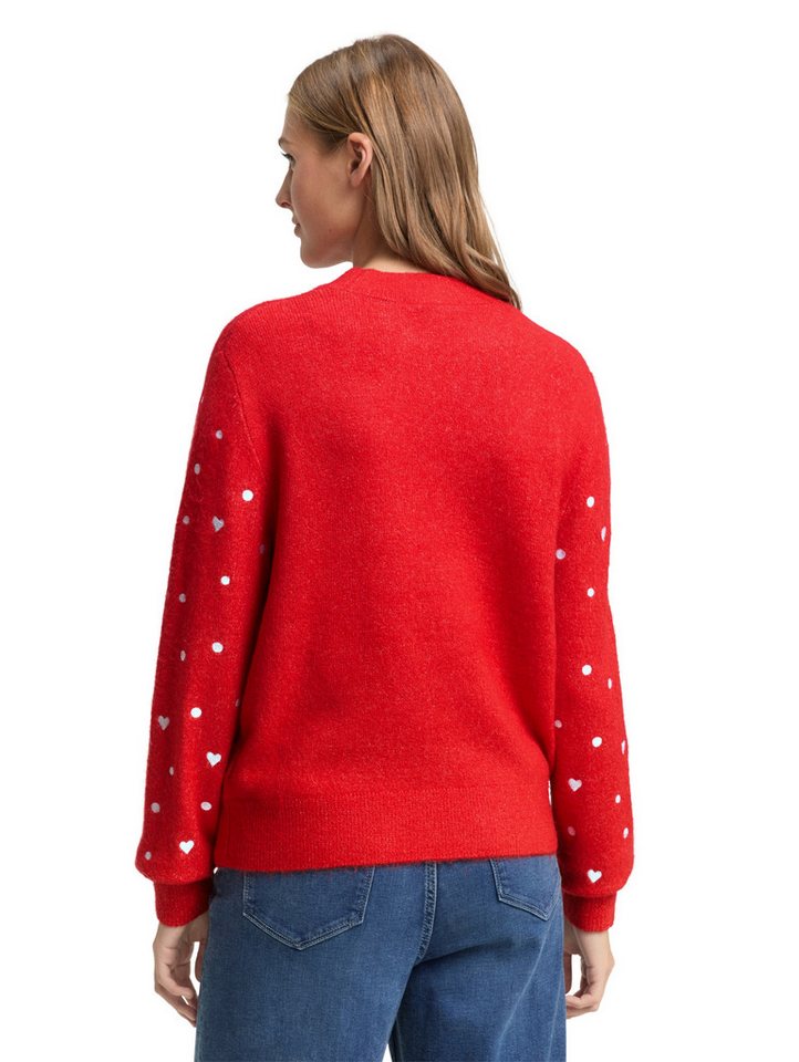 TOM TAILOR Denim Strickpullover mit Stickereien – Bild 2 von 5