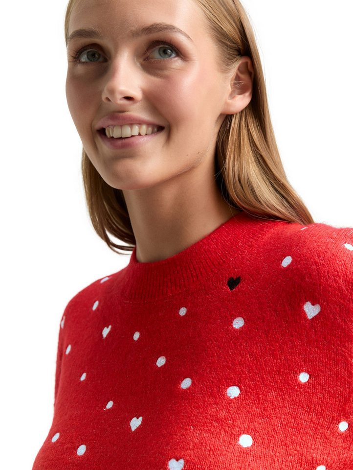 TOM TAILOR Denim Strickpullover mit Stickereien – Bild 3 von 5