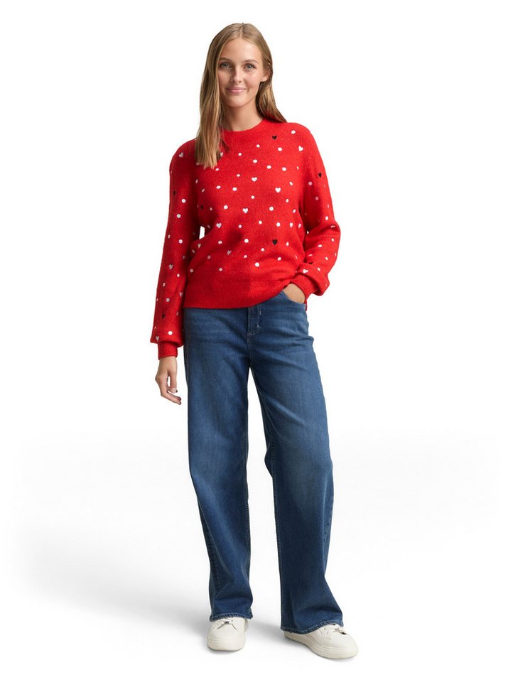 TOM TAILOR Denim Strickpullover mit Stickereien – Bild 4 von 5