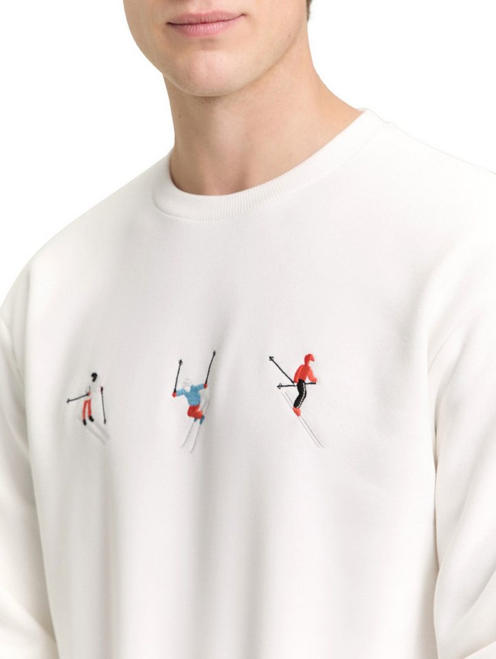 TOM TAILOR Denim Sweater mit Ski-Motiven bestickt – Bild 3 von 5