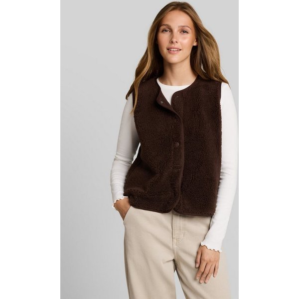 TOM TAILOR Denim Sweatjacke Strick & Sweatshirts Teddy Weste mit Druckknopfleiste