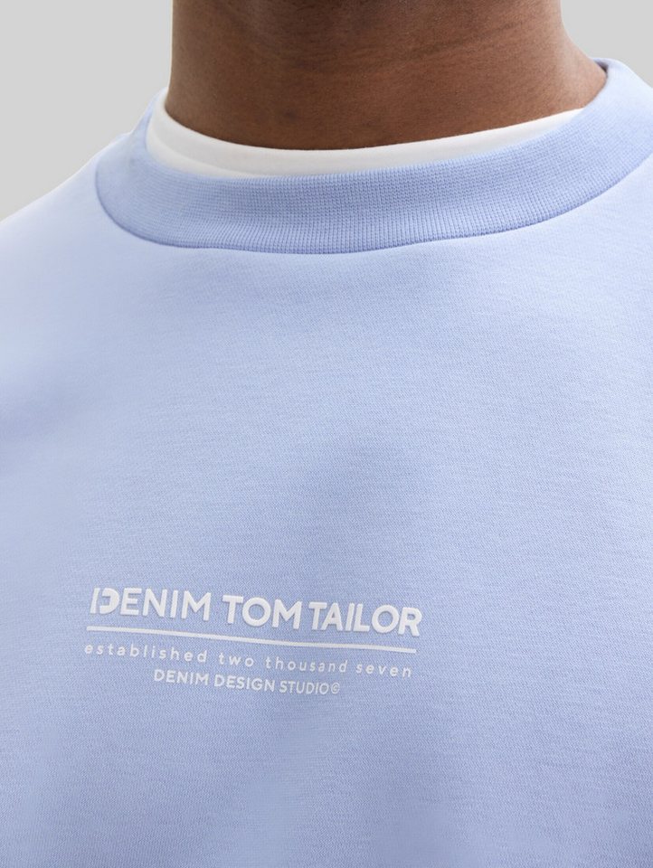 TOM TAILOR Denim Sweatshirt Strick & Sweatshirts Relaxed Sweatshirt mit Logo-Print – Bild 4 von 5