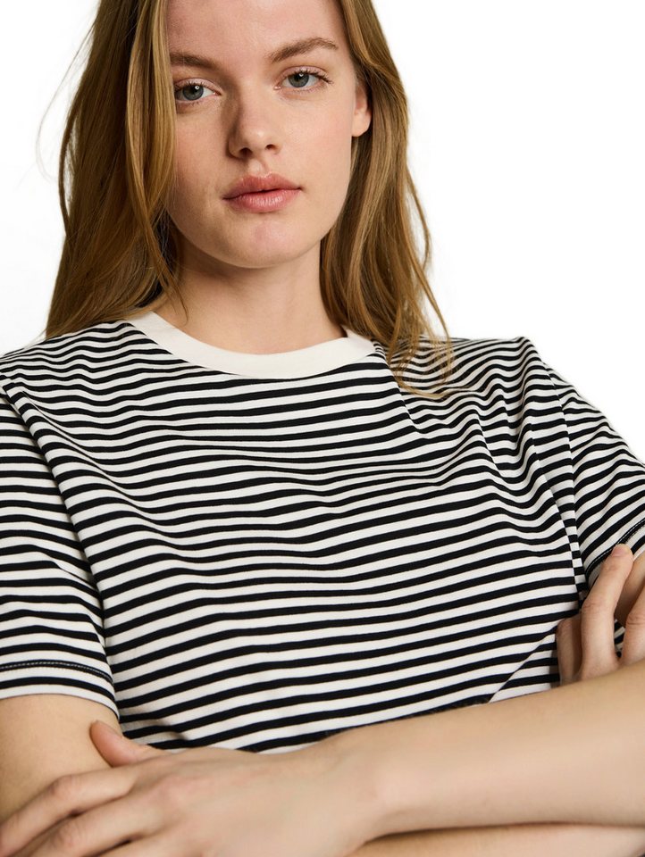 TOM TAILOR Denim T-Shirt mit Streifen Muster – Bild 3 von 5