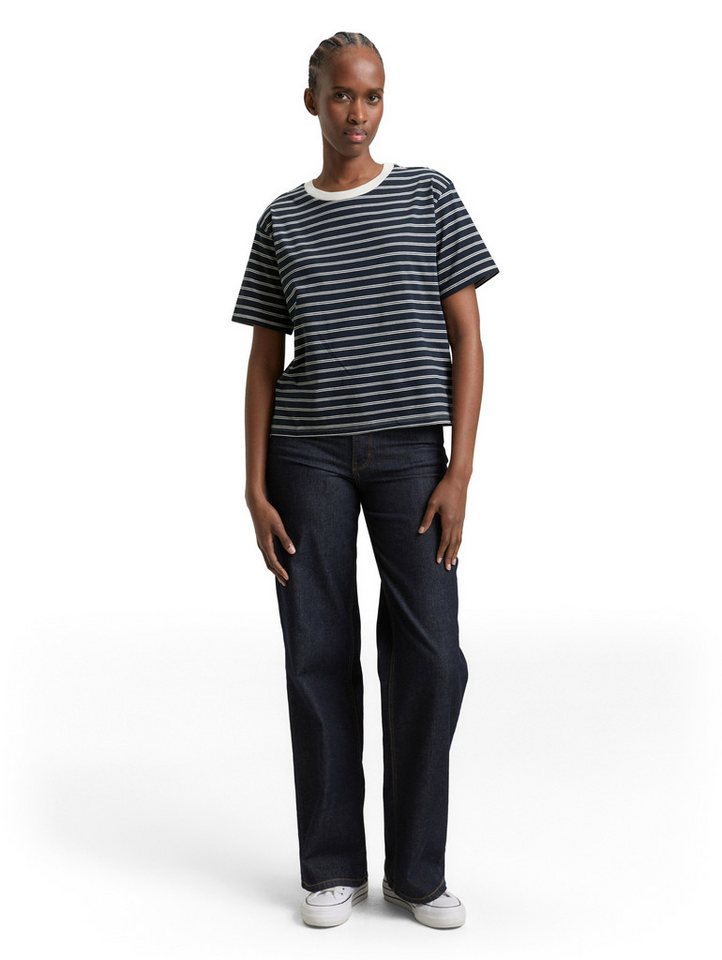 TOM TAILOR Denim T-Shirt mit Streifen Muster – Bild 4 von 5