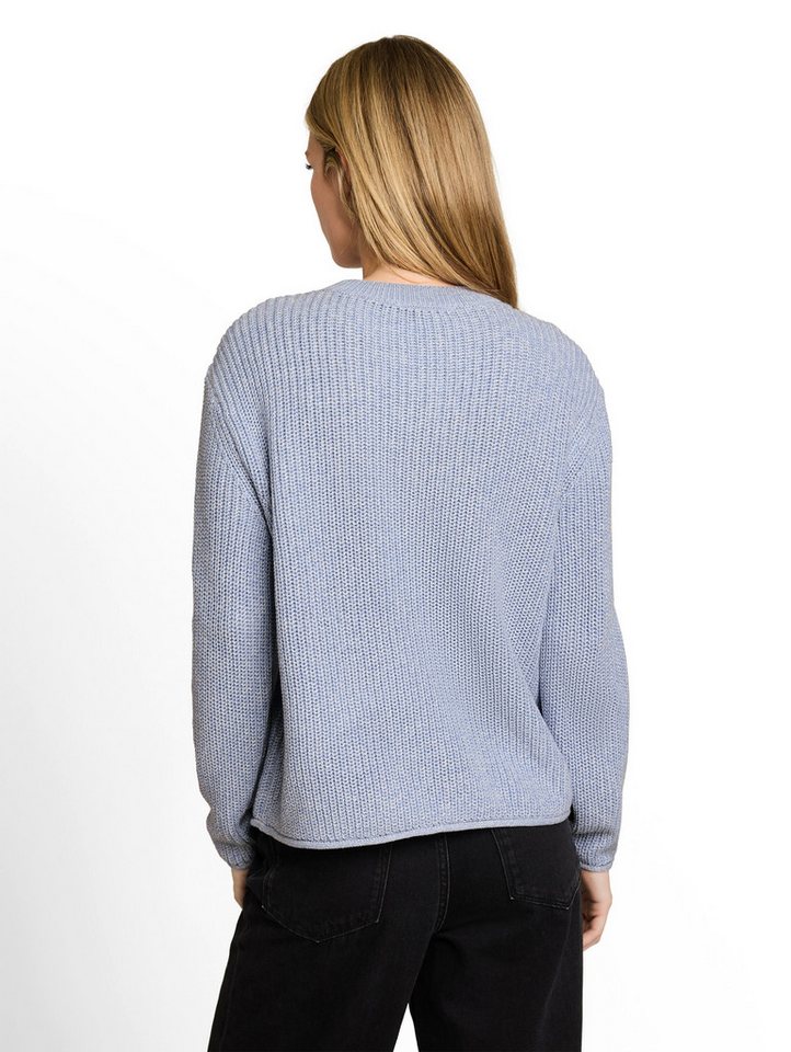 TOM TAILOR Denim V-Ausschnitt-Pullover mit Rippbündchen – Bild 2 von 5