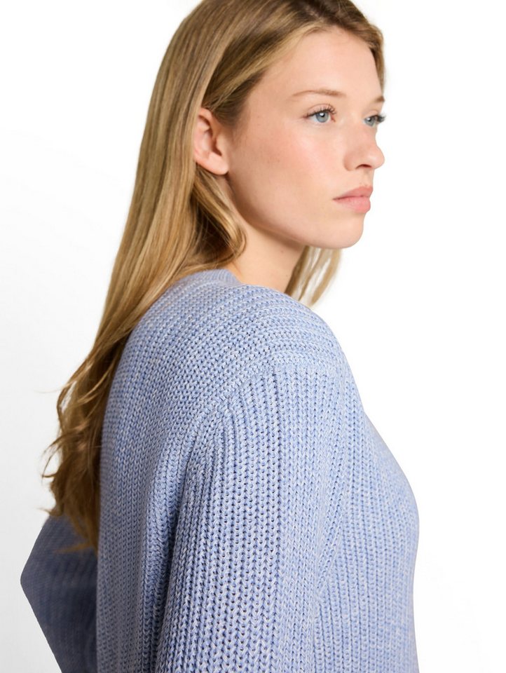 TOM TAILOR Denim V-Ausschnitt-Pullover mit Rippbündchen – Bild 3 von 5